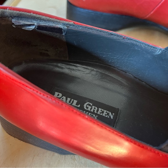 paul green vintage 90s red patent leather square toe loafers - Picture 5 of 12